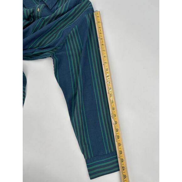 McGregor Classics Button Down Shirt Mens 2XL XXL Blue Green Striped Long Sleeves - Picture 16 of 16